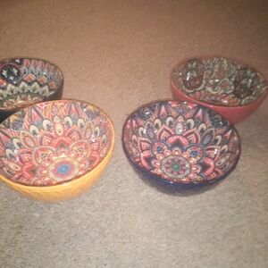 Colorful Mandala Patterned Bowls Set